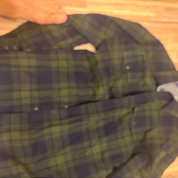 Welled blue/green button down. - Picture 2 of 3